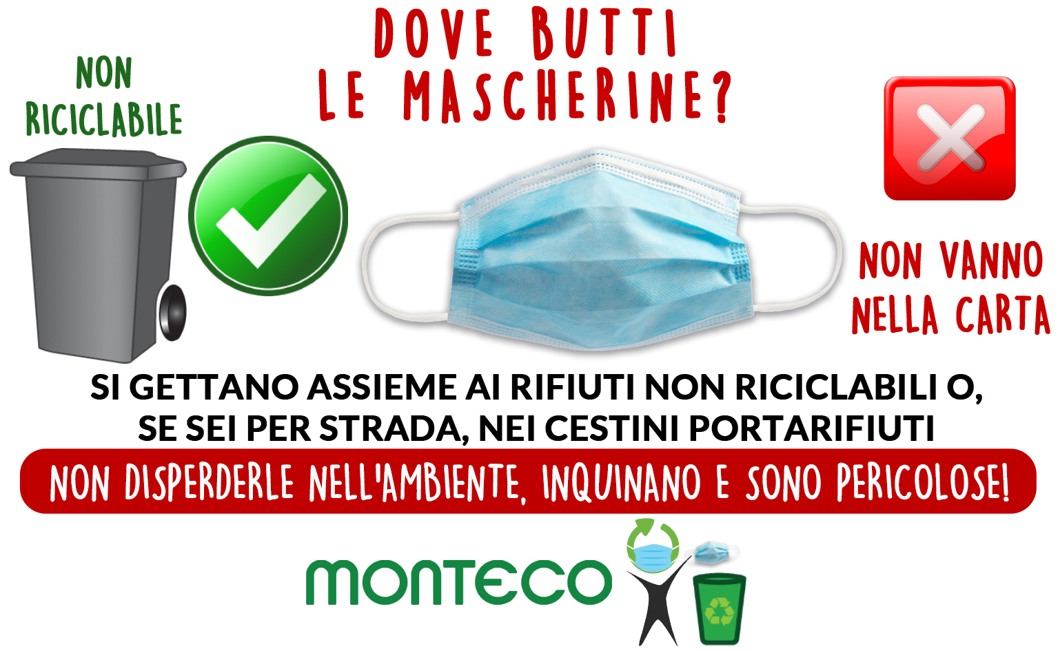 Corretto smaltimento mascherine